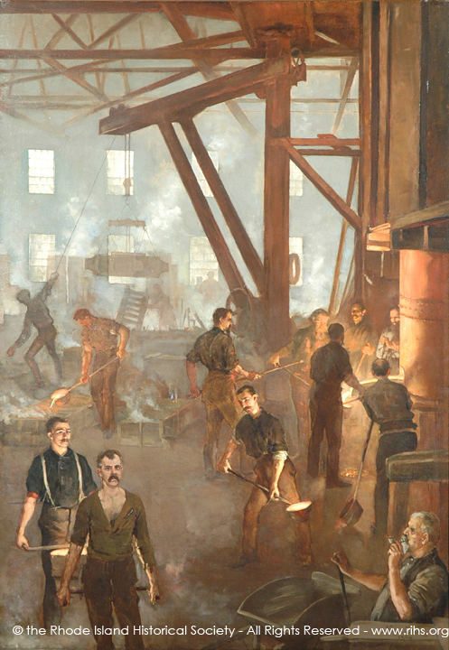 Foundry, New England Butt Company. Oil on canvas by Hugo Breul, 1886. RIHS Museum Collection