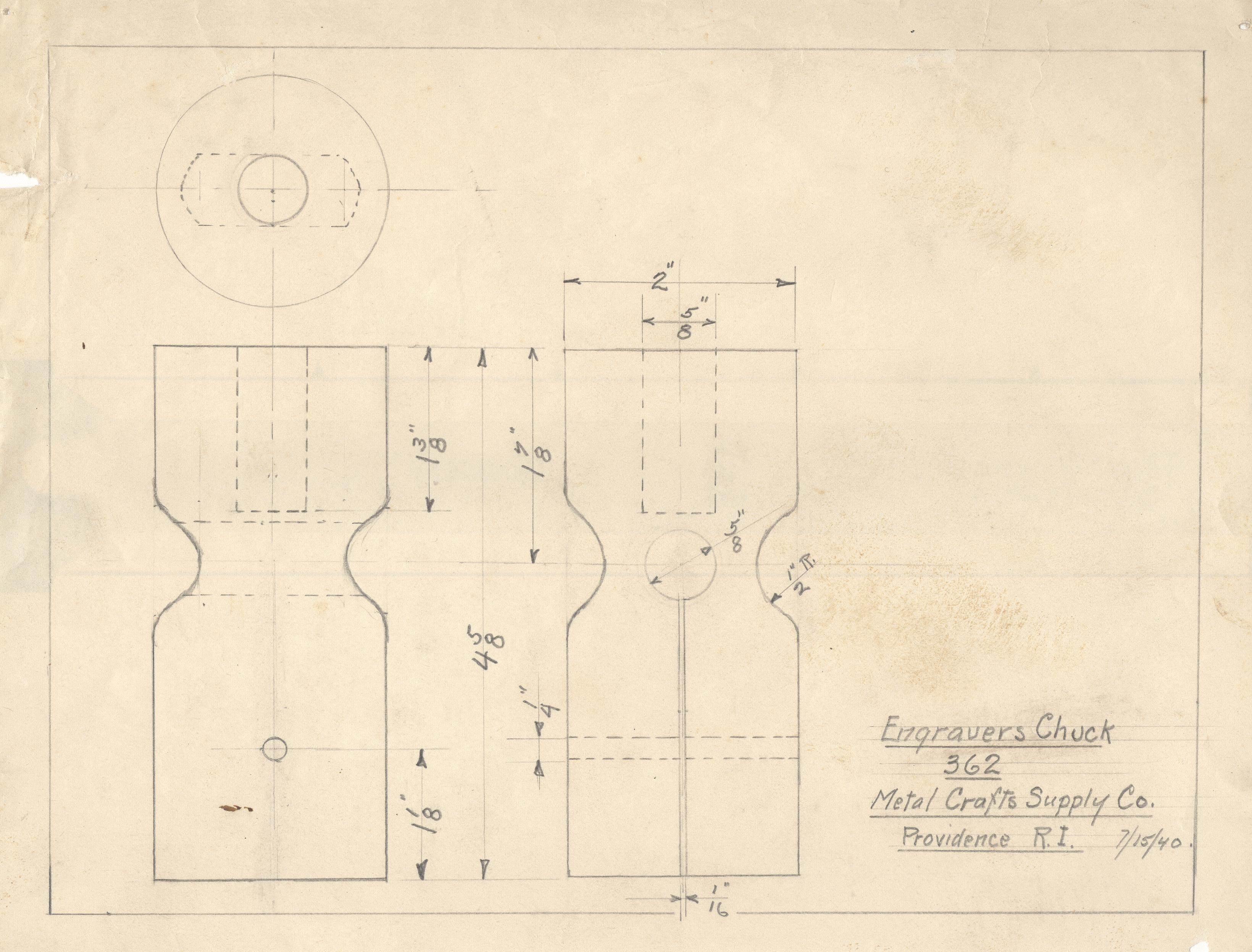 Engravers Chuck, 7/15/40. Metal Crafts Supply Co., Providence, R.I.