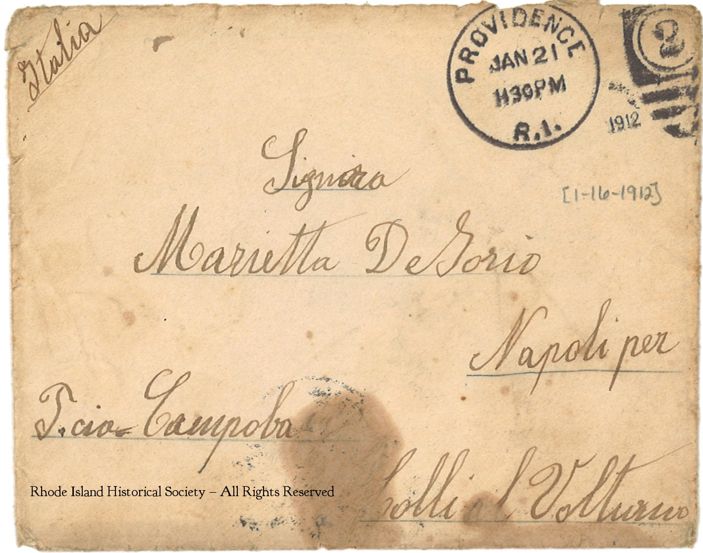 A letter from Teresina Fiore to Marietta