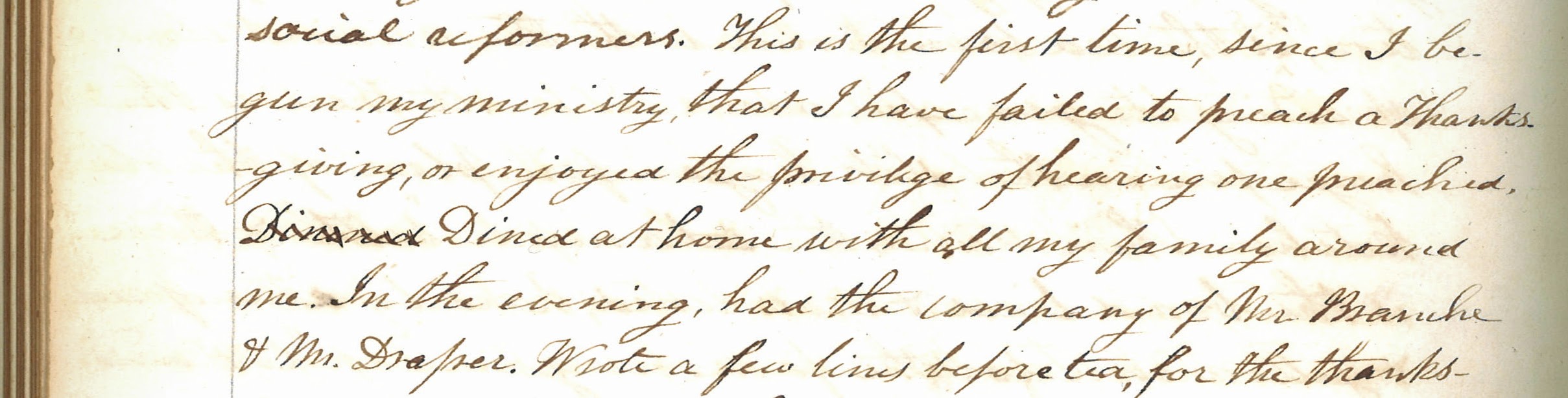 Detail of Stone's diary, November 30, 1848, mss 854