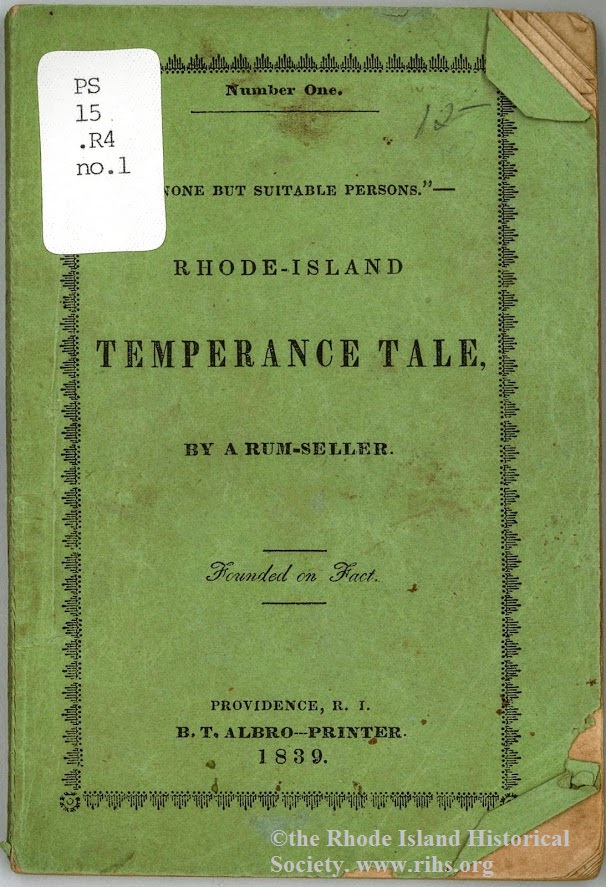"None but Suitable Persons": Rhode Island Temperance Tale, 1839